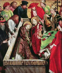 Begravelse af St. Stephen og St. Lawrence i Rom, fra altertavlen af St. Stephen, ca. 1470